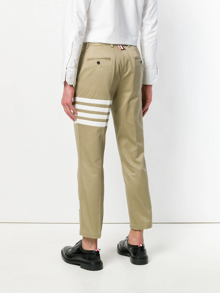 Cotton Twill 4-Bar Chino Trousers Men