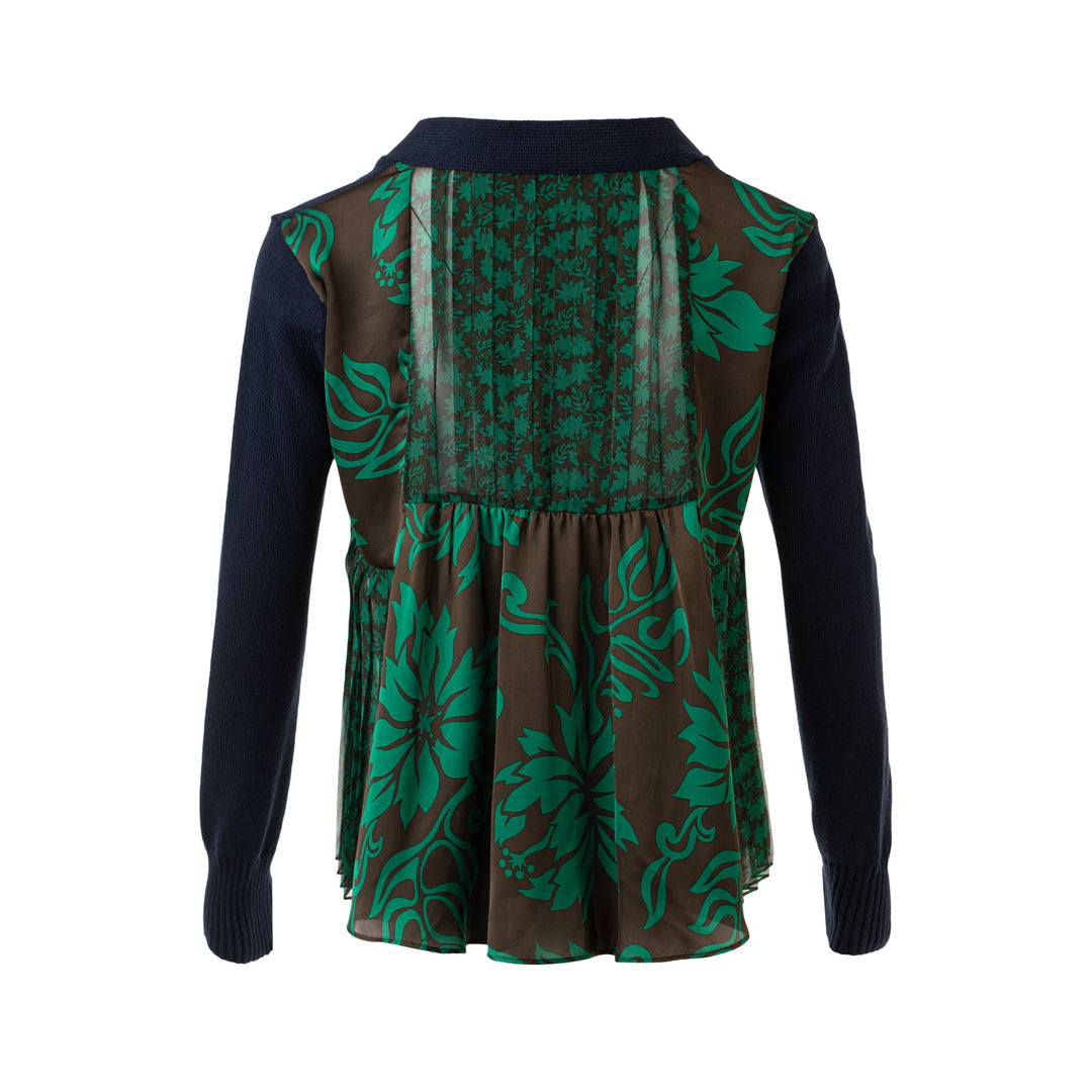 Floral Print Knit Cardigan