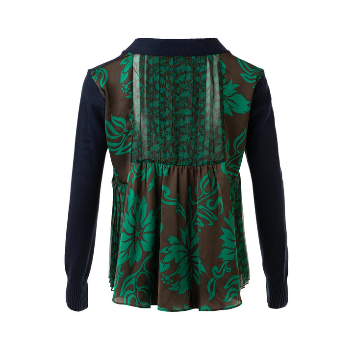 Floral Print Knit Cardigan