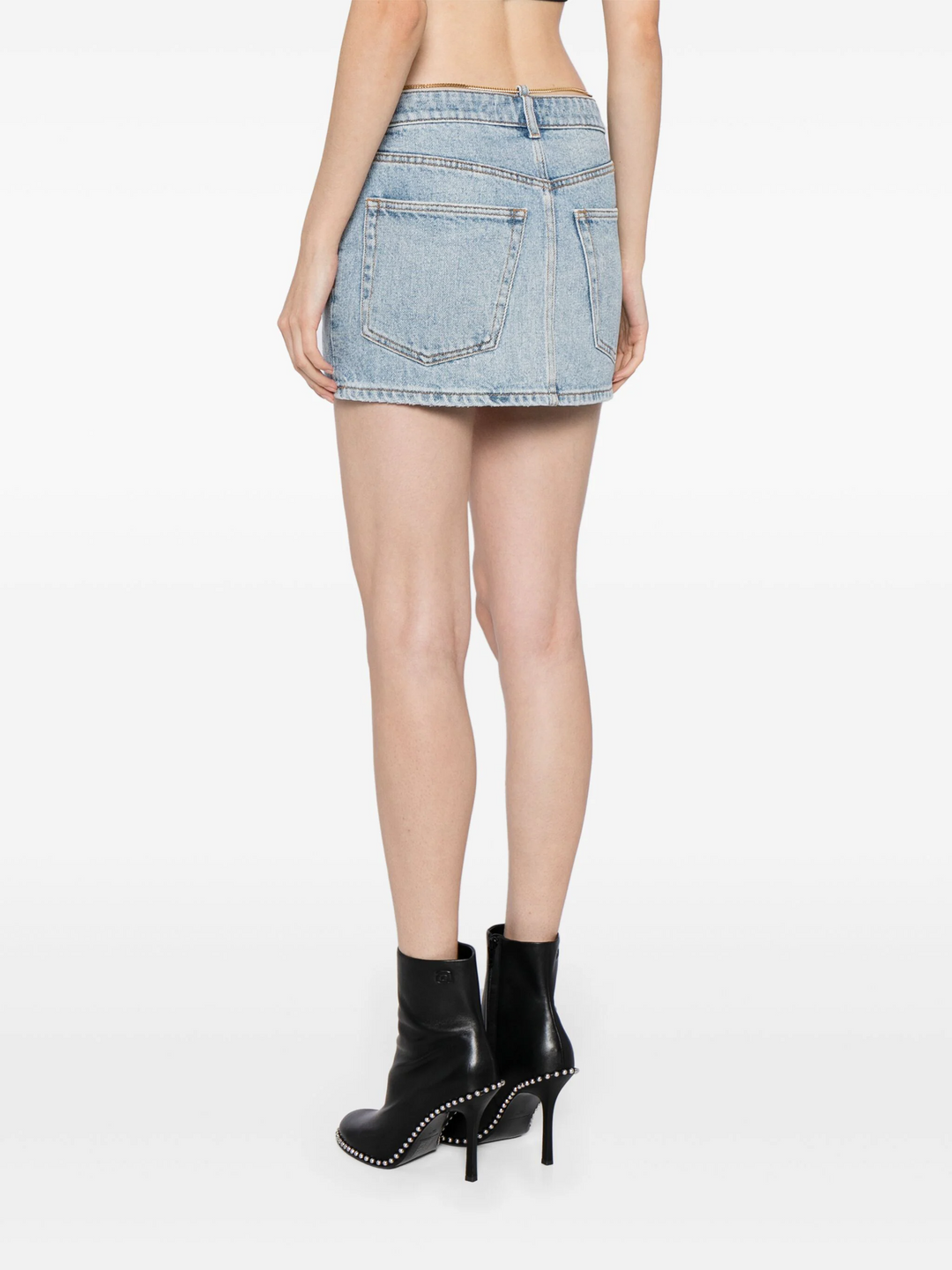 Nameplate V Front Skirt In Denim