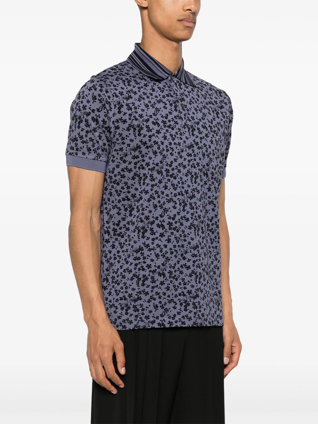 Mens Floral Print Polo Shirt