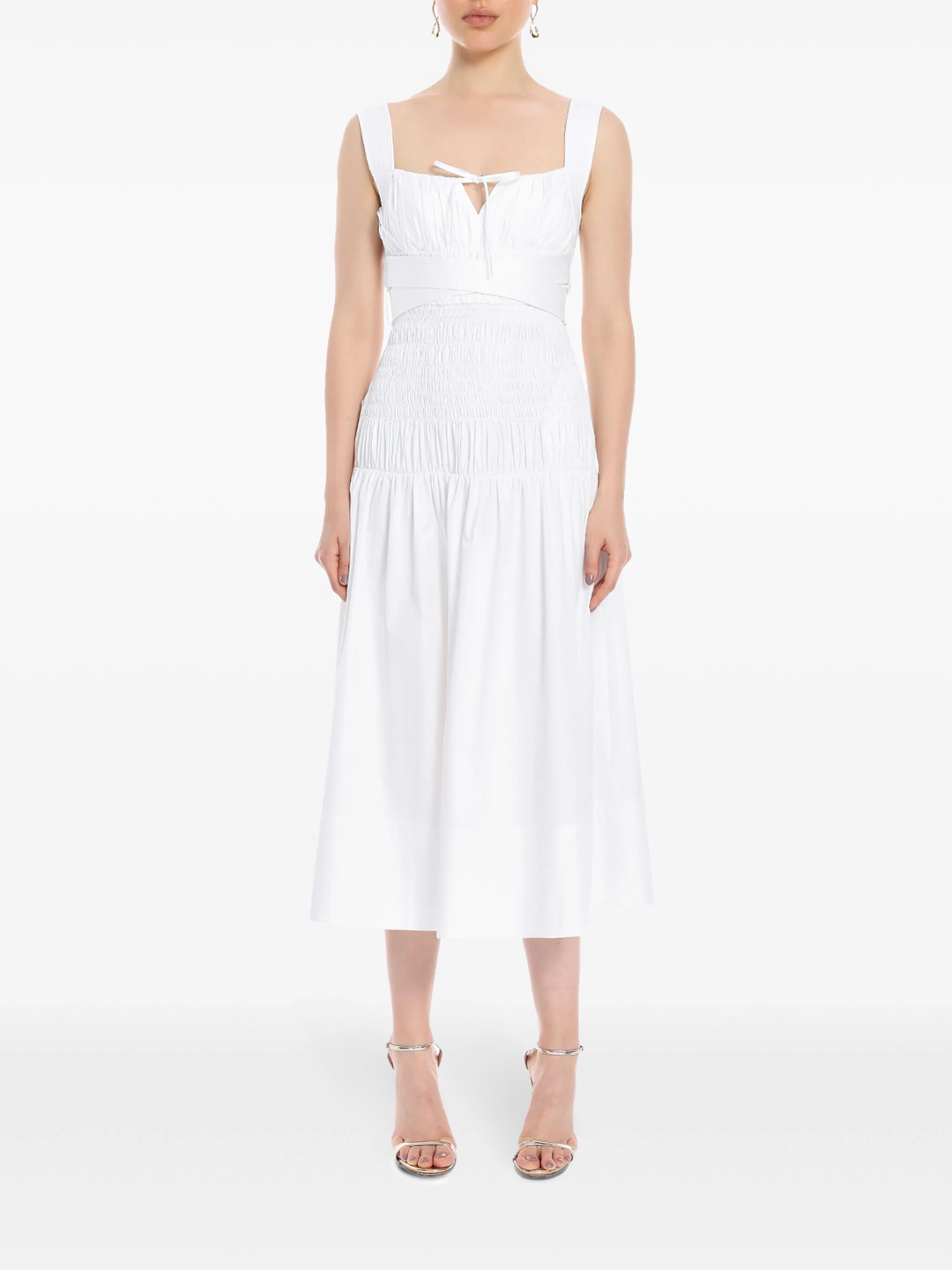 White Cotton Midi Dress