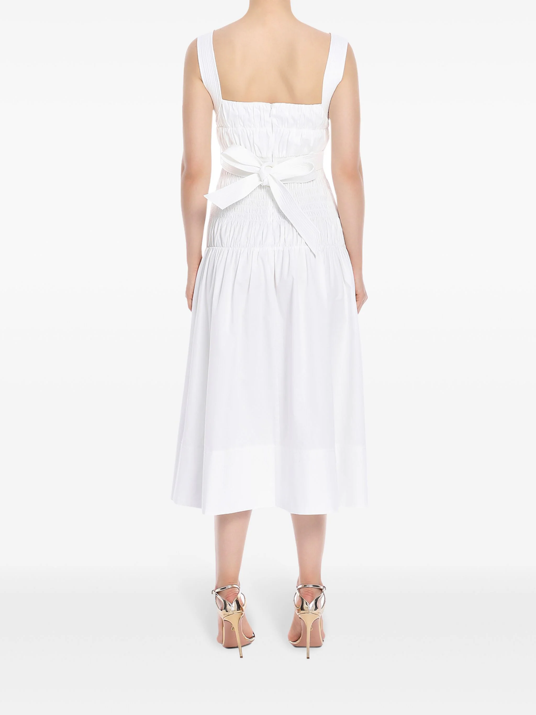 White Cotton Midi Dress