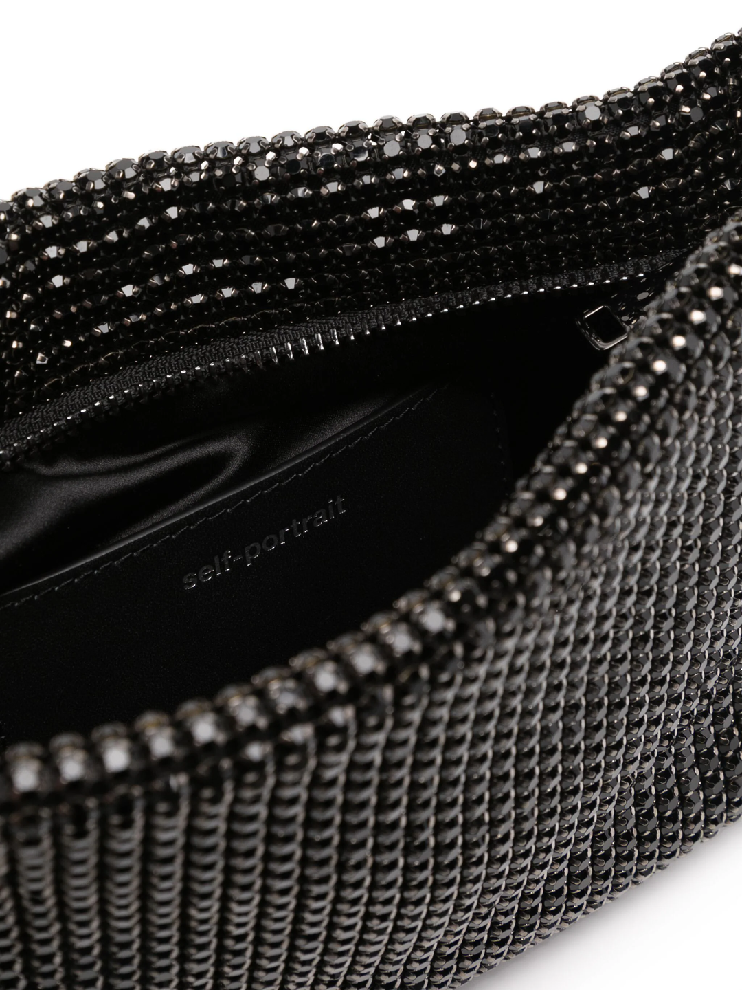 Black Diamante Small Hobo Bag