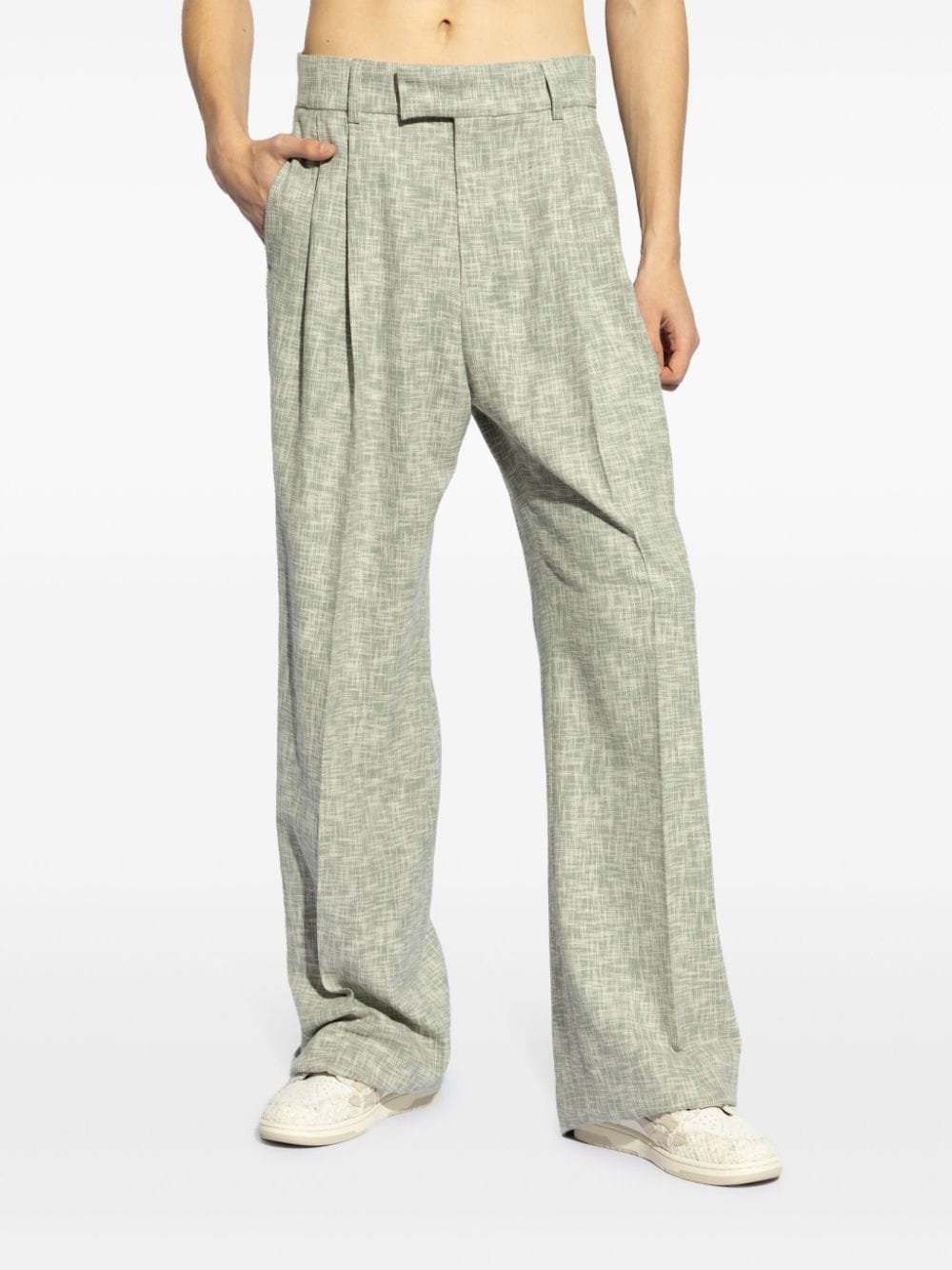 Crosshatch Double Pleated Pants