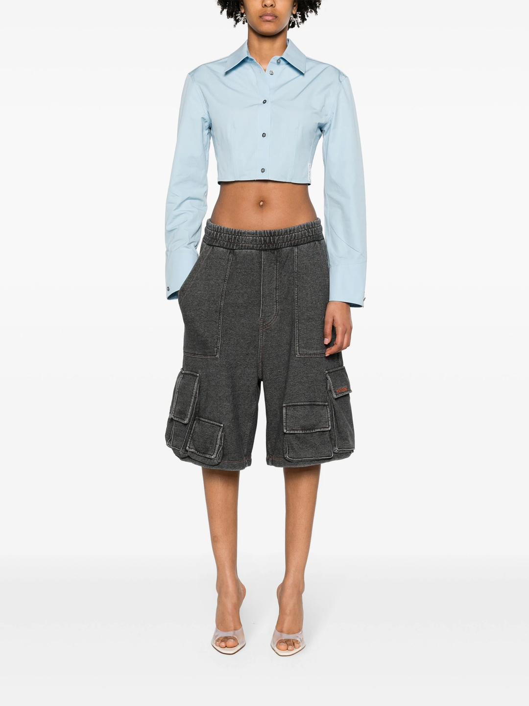 Cropped Structured Shirt In Organic Cotton