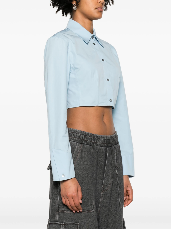 Cropped Structured Shirt In Organic Cotton