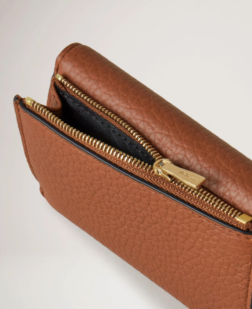 Folded Multi-Card Wallet Chestnut Heavy Grain