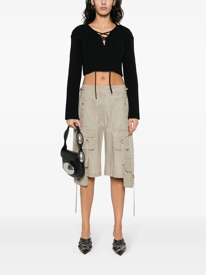 Cropped Pullover With Dropped Shoulder