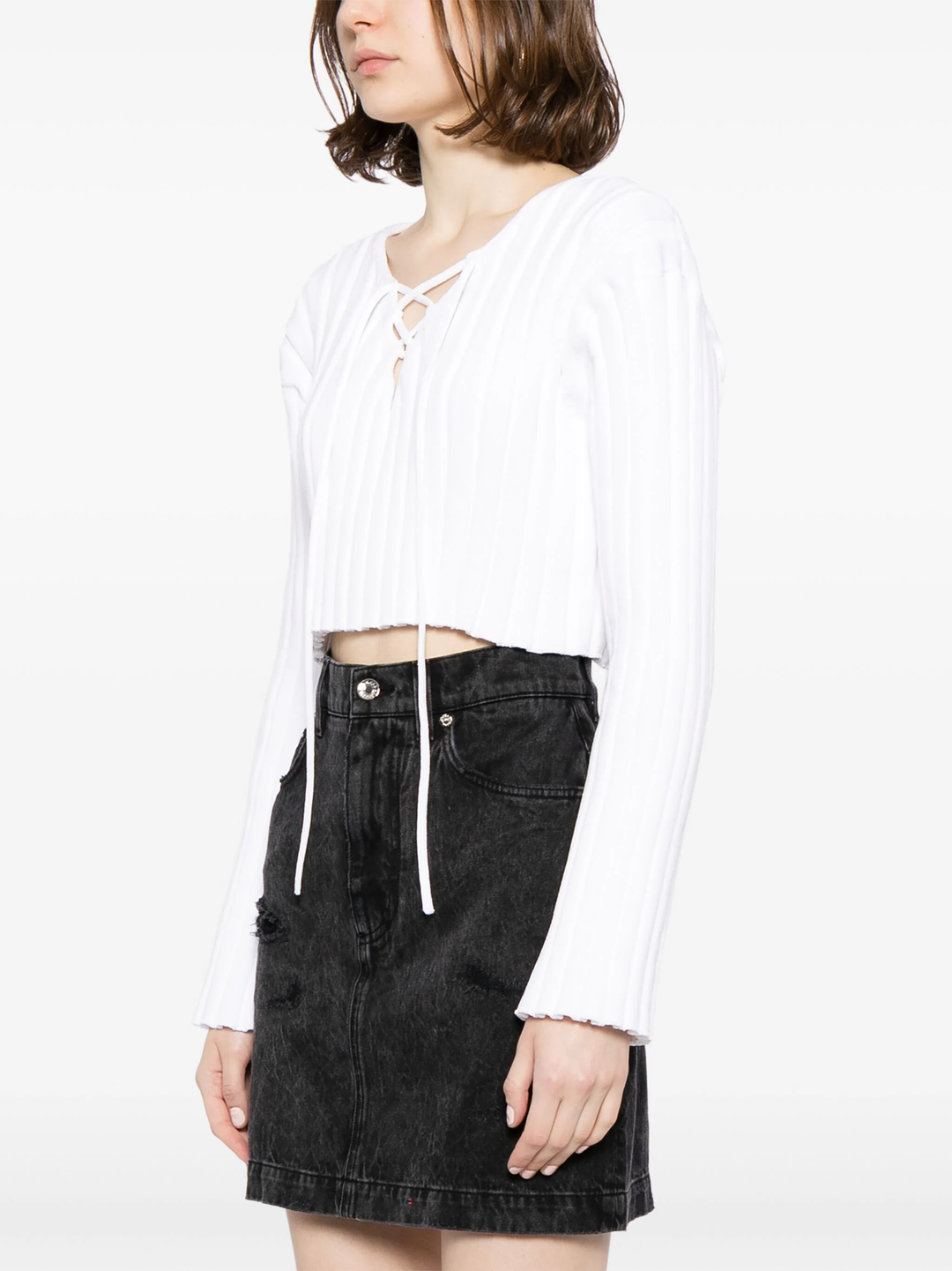 Cropped Pullover With Dropped Shoulder