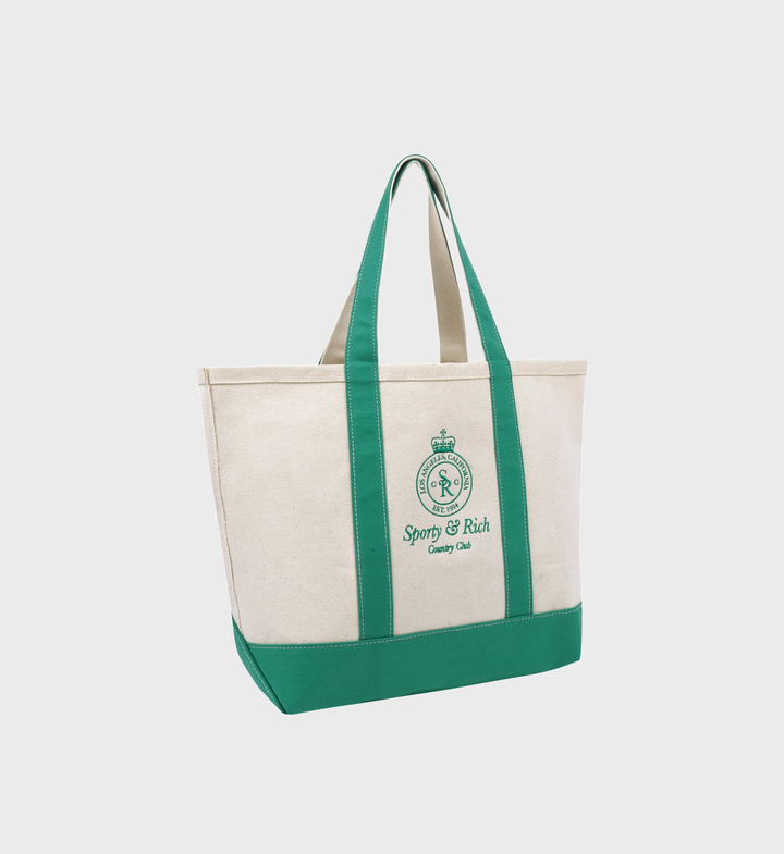 Crown Logo Embroidered Two Tone Tote