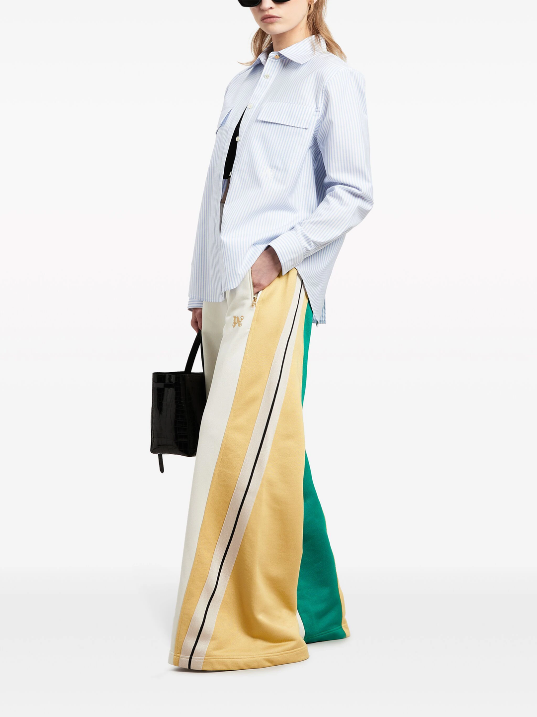 Monogram Colorblock Wide Track Pants