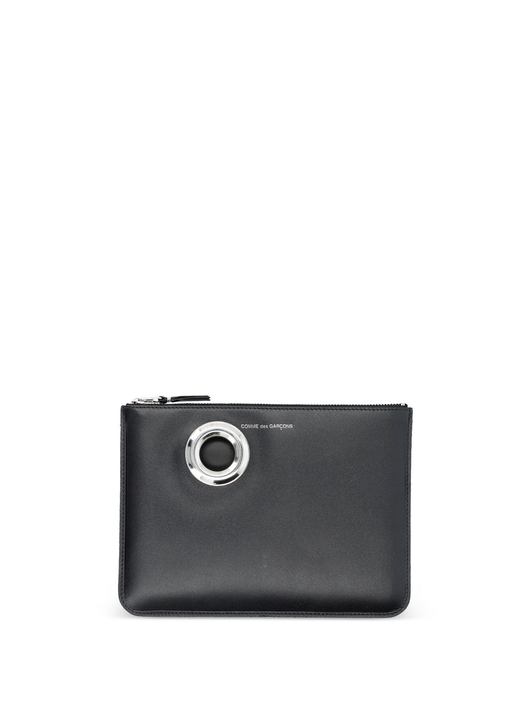 Silver Eyelet Zip Pouch