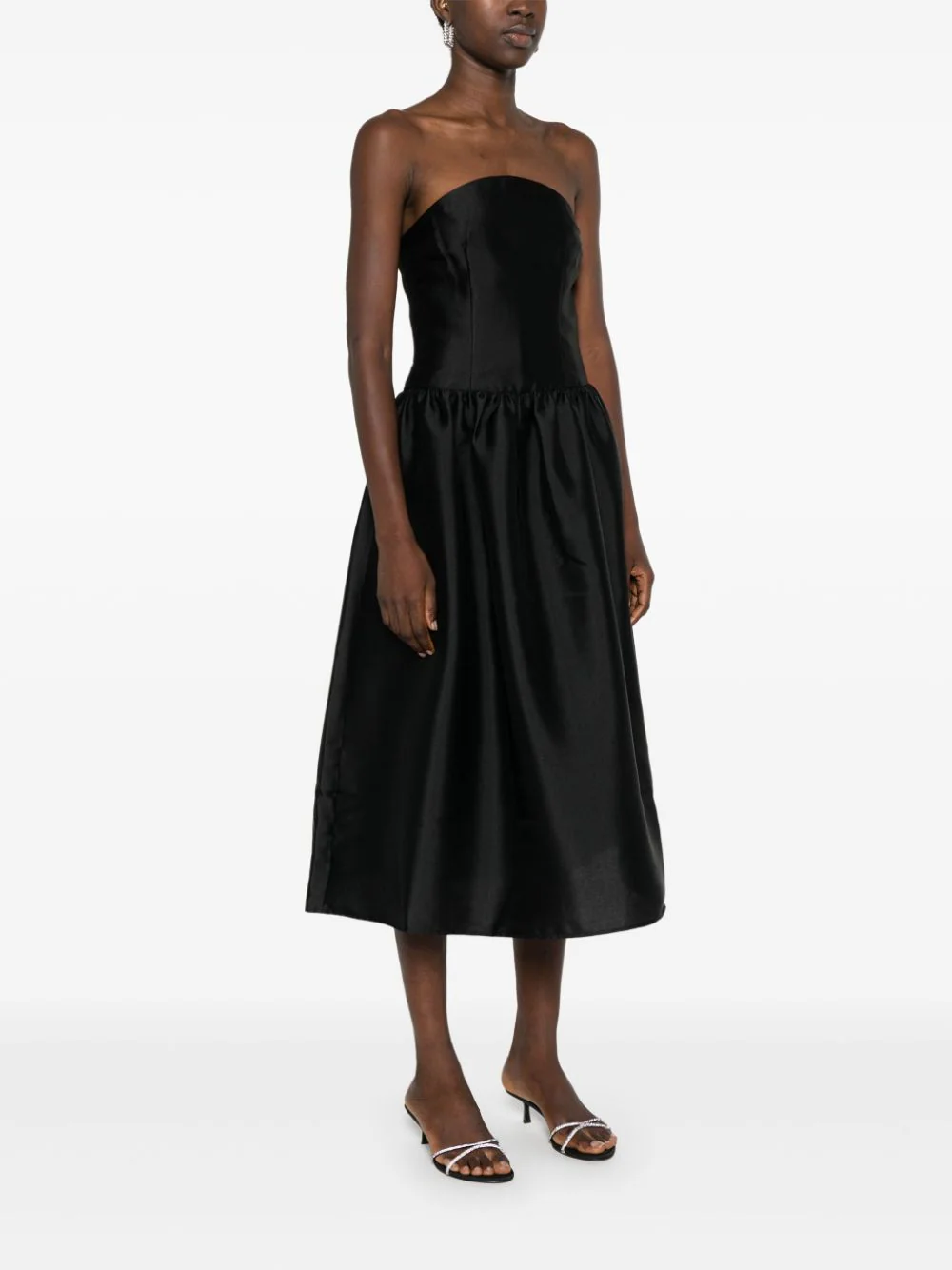 Black Taffeta Midi Dress