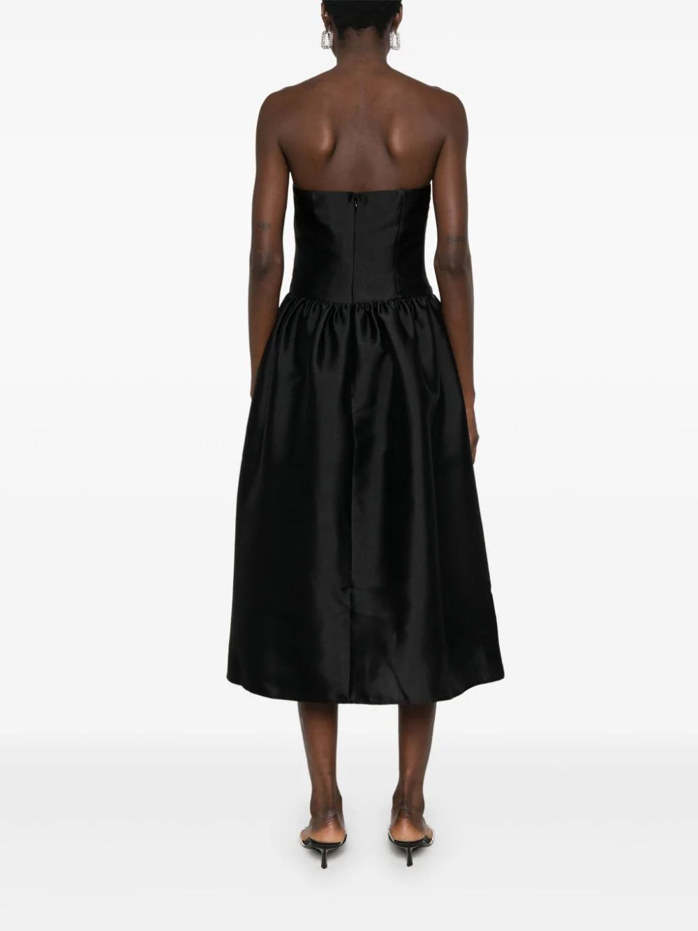 Black Taffeta Midi Dress