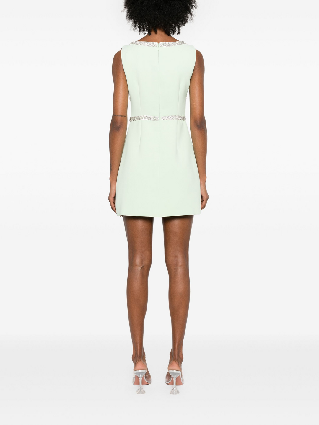 Mint Diamante Bow Trim Mini Dress