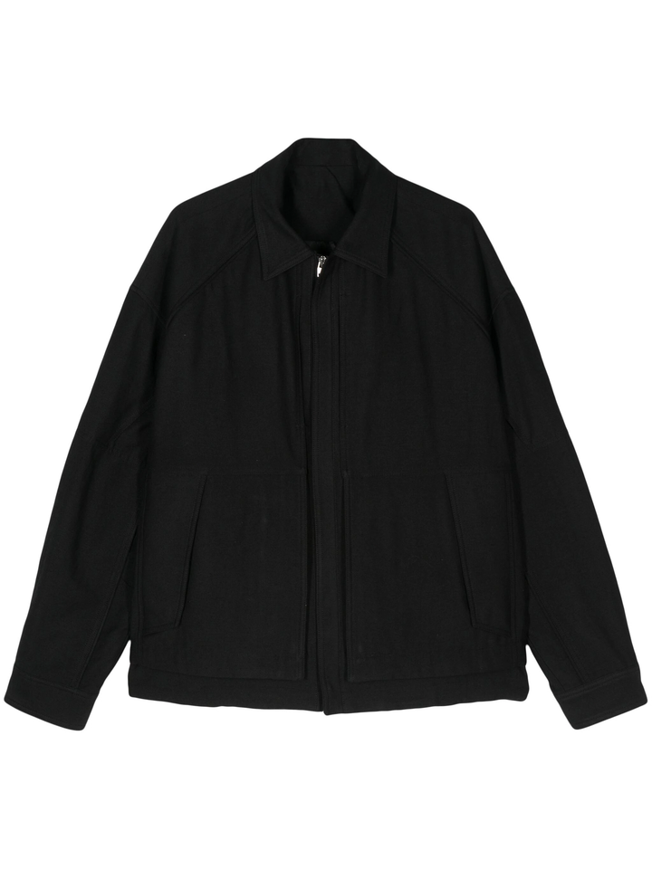 Wool-Cotton Blended Collared Jacket