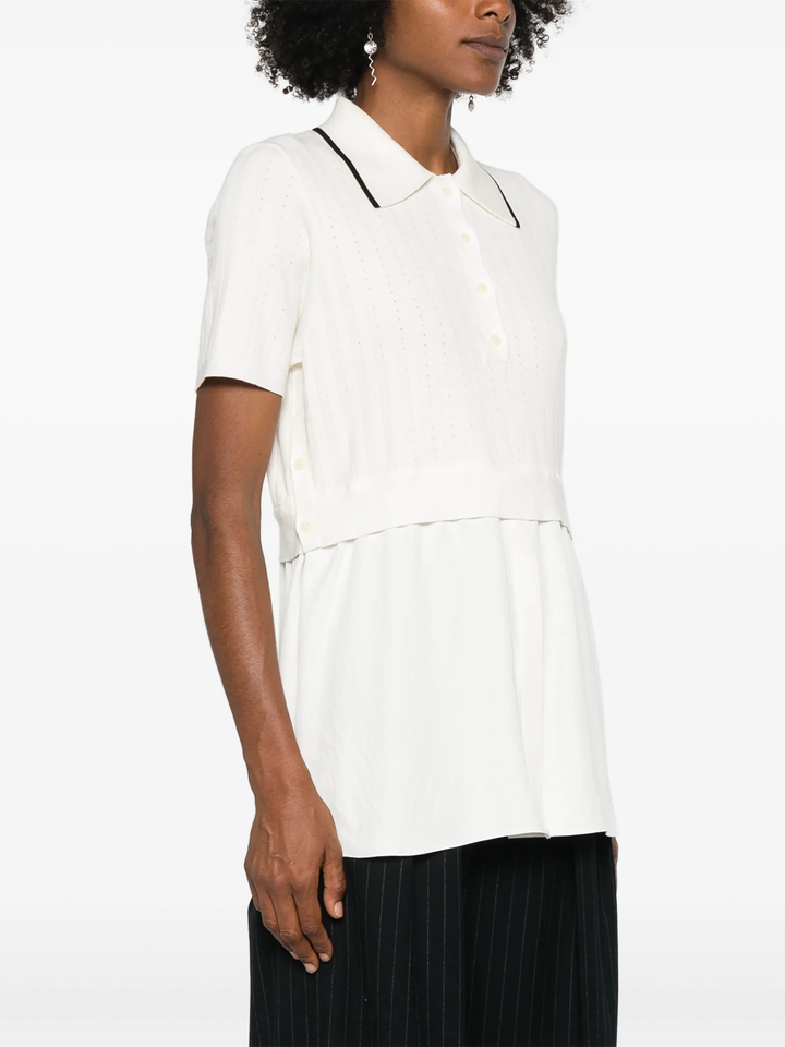 Short Sleeve Polo With Poplin Shirting Layer