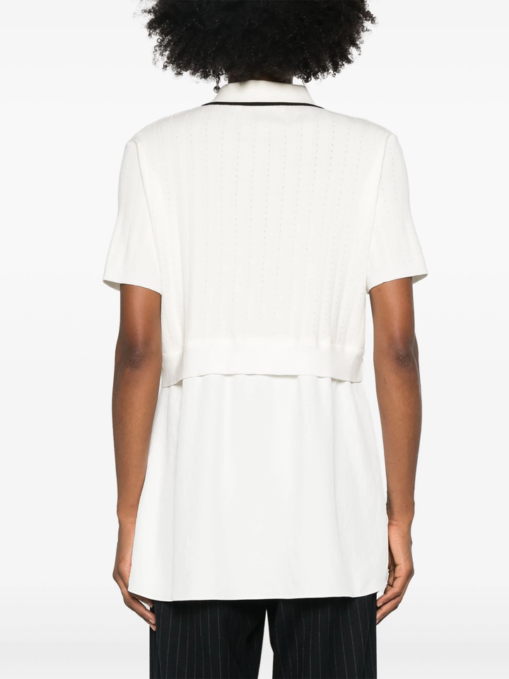 Short Sleeve Polo With Poplin Shirting Layer