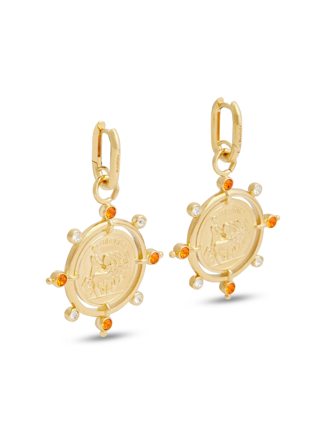 Sun Date Medal Earrings