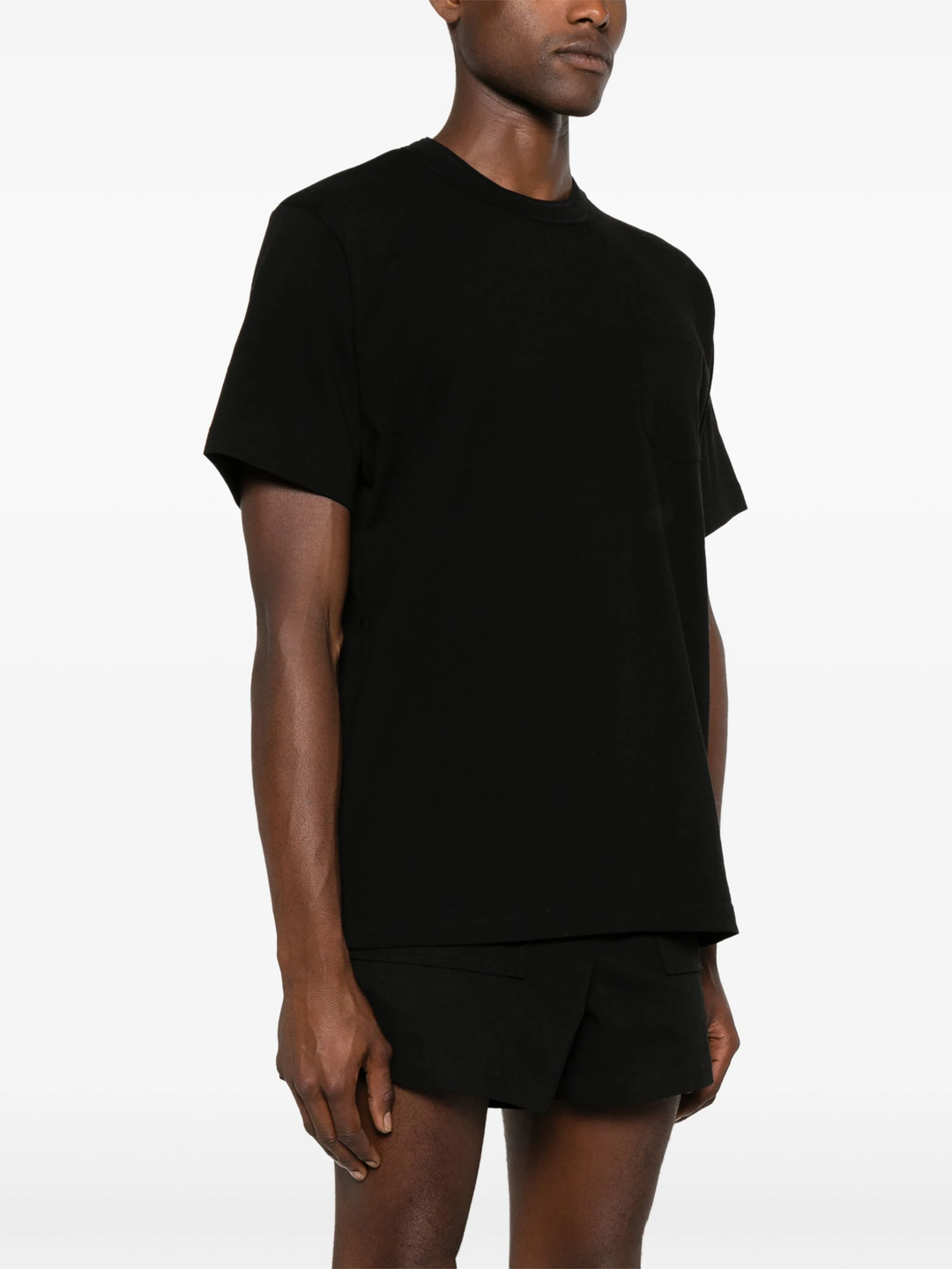 Side Zip Cotton T-Shirt