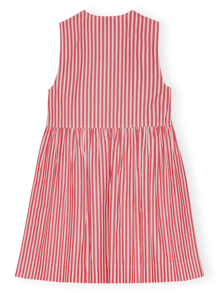 Stripe Cotton Mini Bow Tie Dress