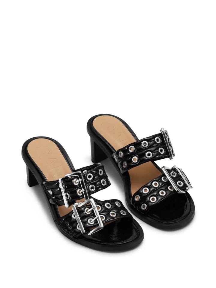 Feminine Buckle Mule Sandals