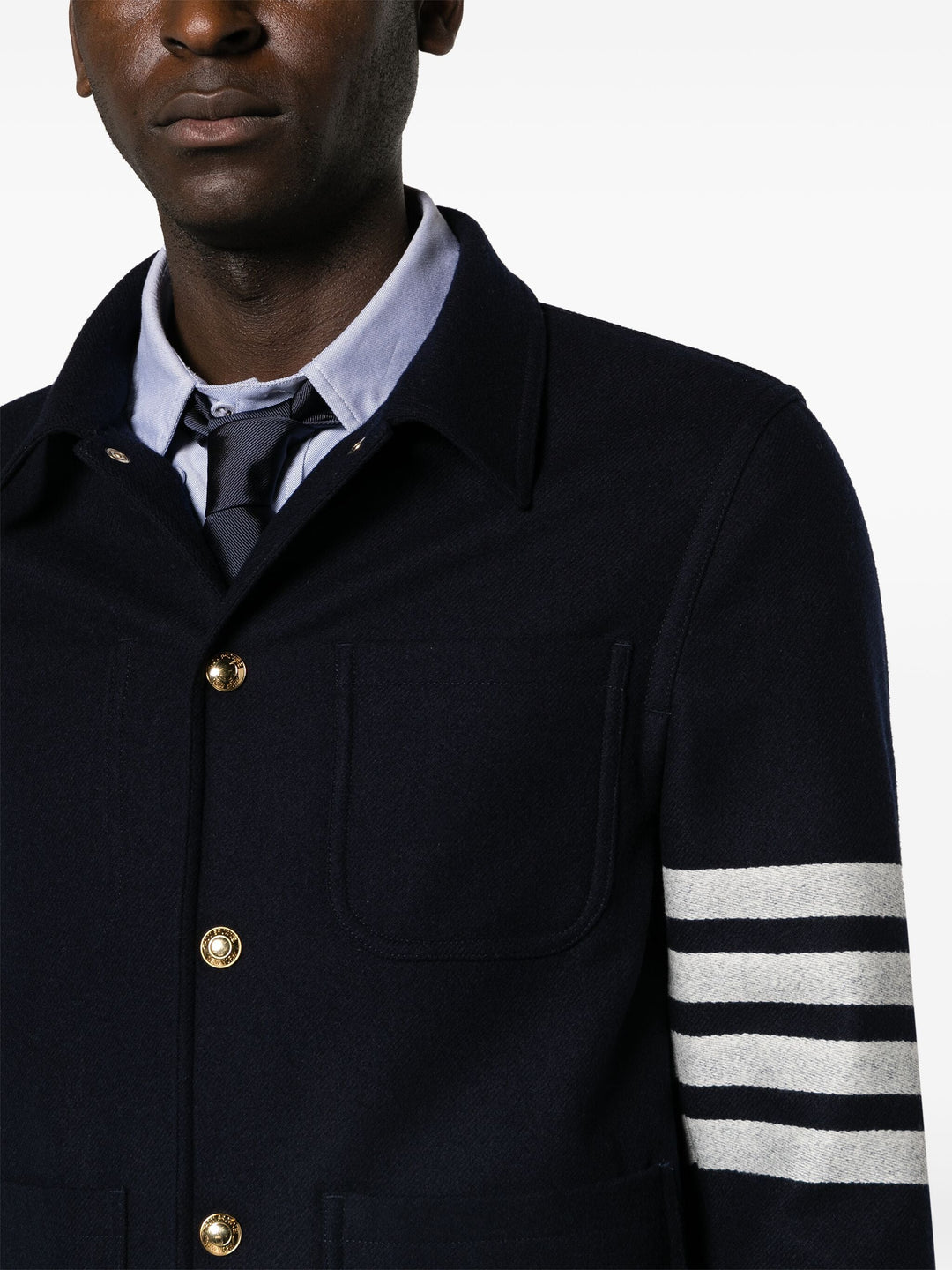 Wool Cashmere 4-Bar Utility Jacket