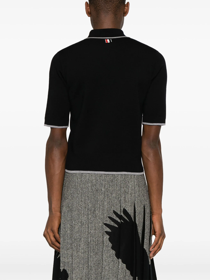 Merino Wool Milano Stitch Zip Up Polo Men