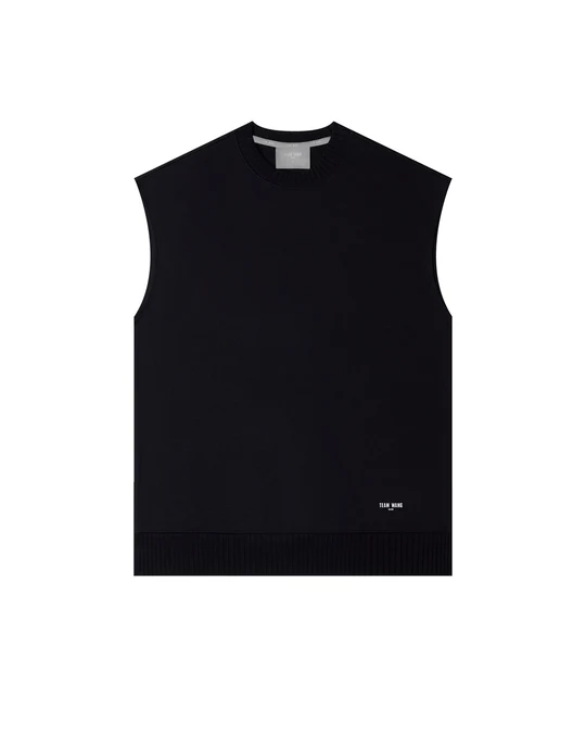 Crewneck Rolled Sleeveless T-Shirt