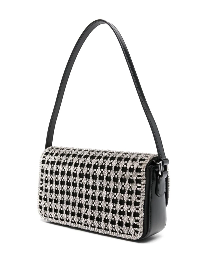 Black Crystal Baguette Bag