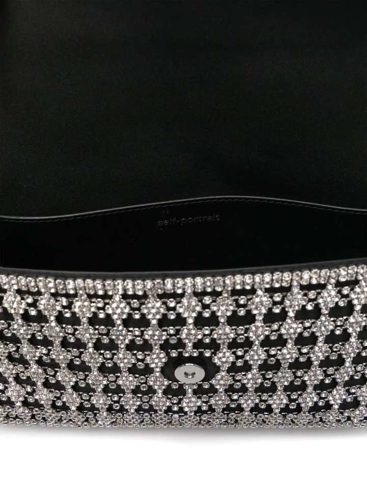 Black Crystal Baguette Bag