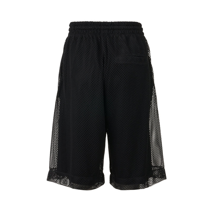 Open Mesh Black Shorts