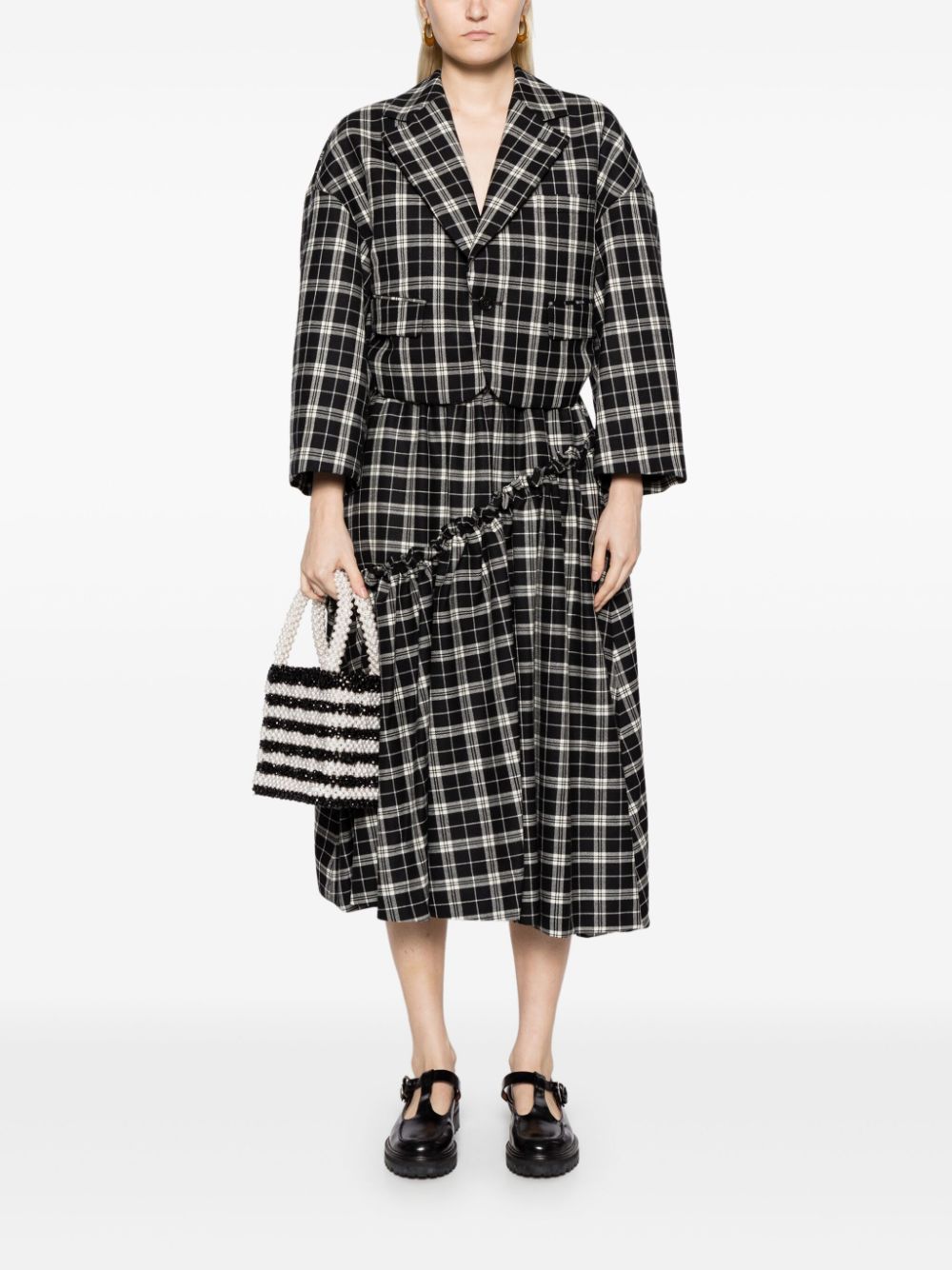 Check Pattern Wool Gabardine Jacket