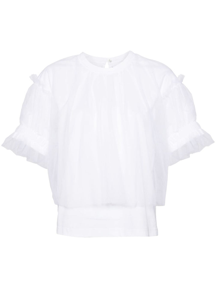 Cotton Ponte X Nylon Tulle Tee