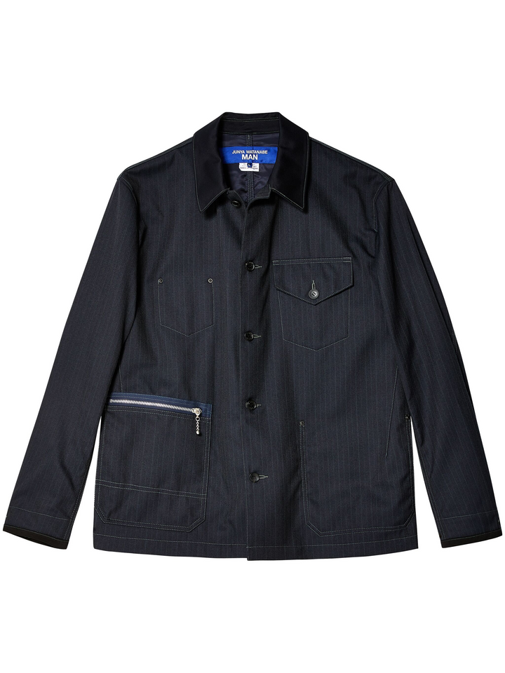 Polyester Wool Herringbone Blouson