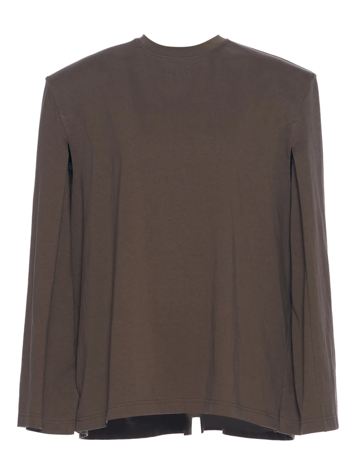 Khaki Cape-Style Jersey Top