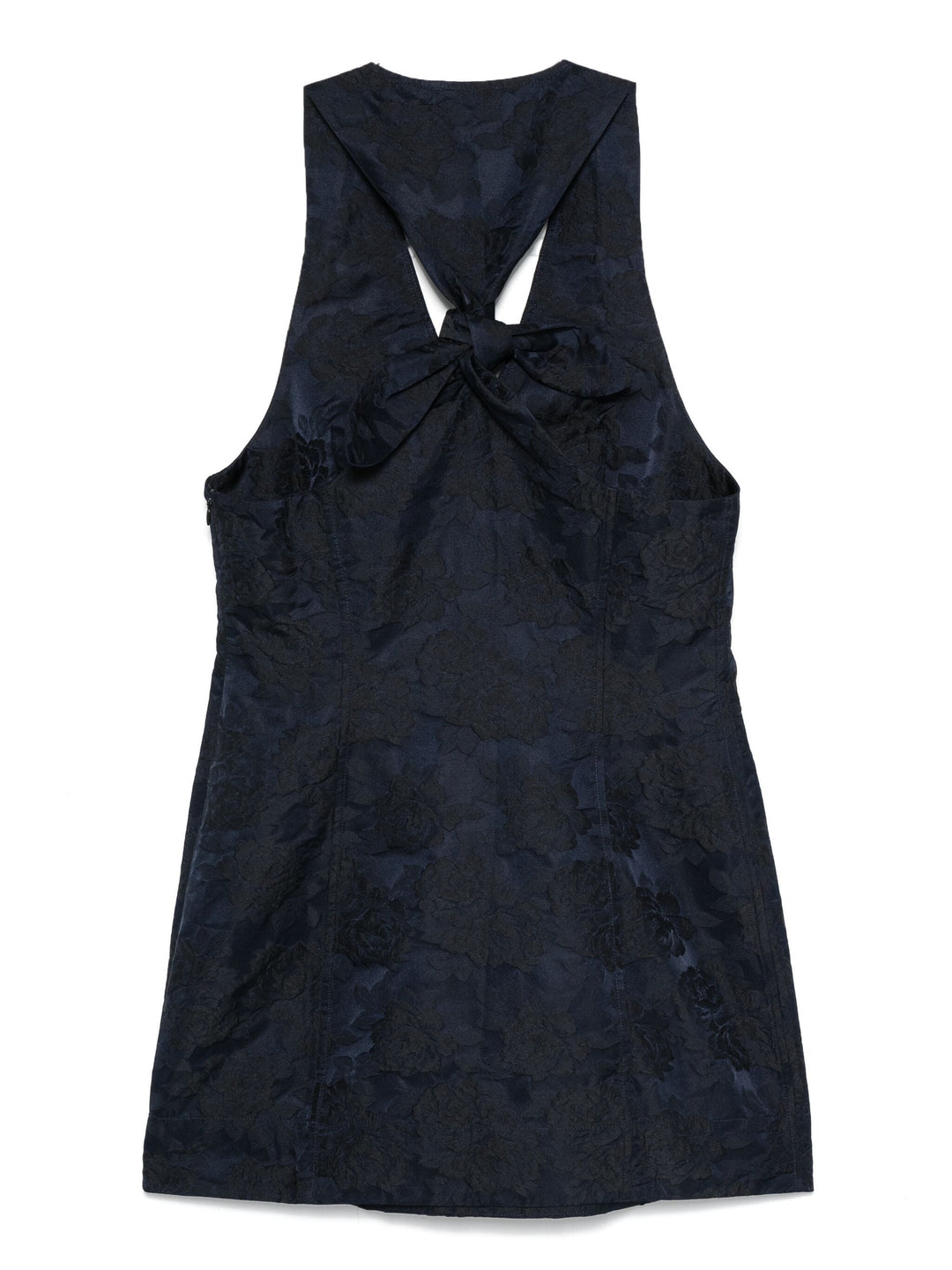 Botanical Jacquard Tie Strap Midi Dress