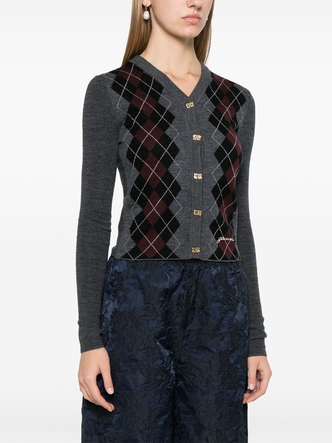 Fine Merino Jacquard Cardigan