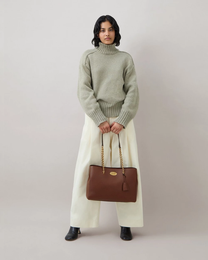 Lily Chain Tote Oak Two-Tone Small Classic Grain