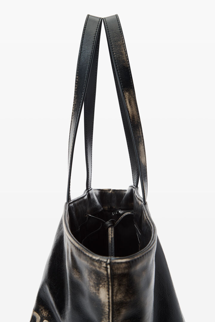 Punch Tote Bag In Brushed-Effect Leather