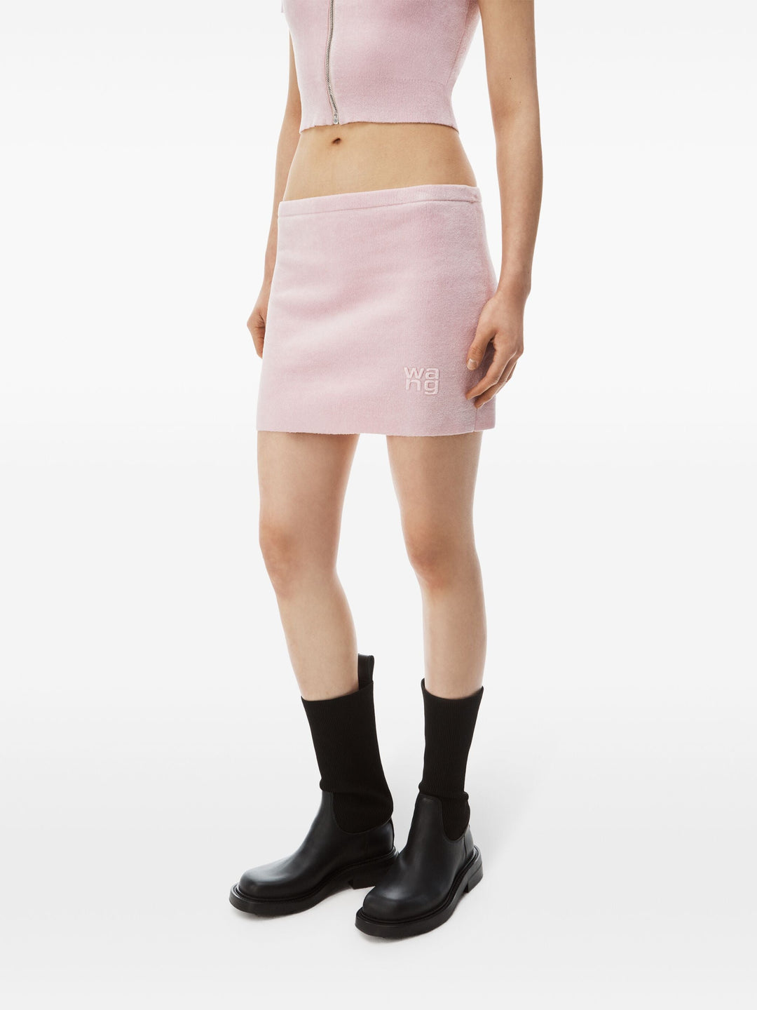 Logo Embossed Chenille Miniskirt