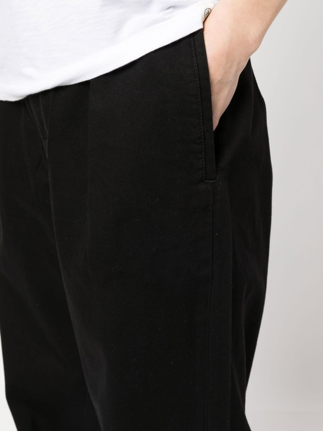 High-Rise Pleated Denim Trousers