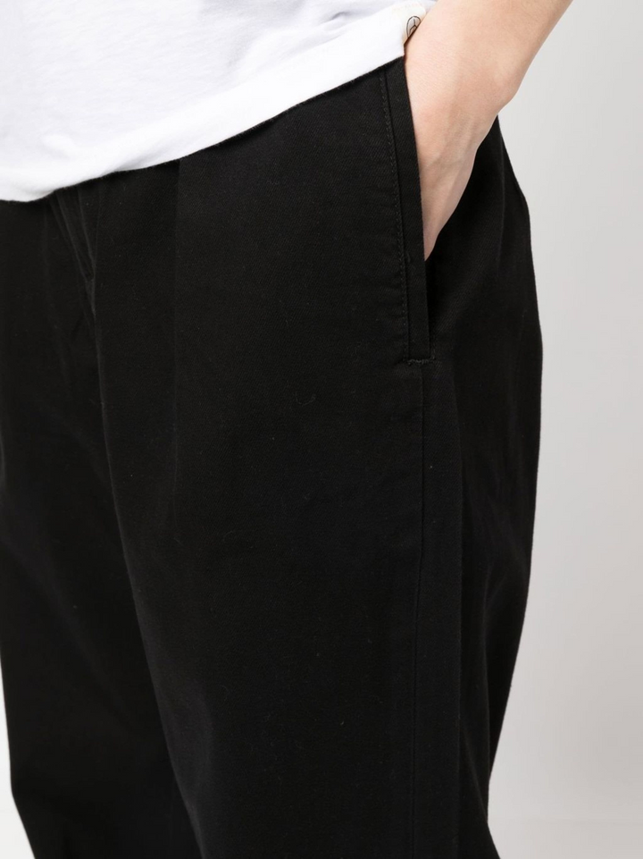 High-Rise Pleated Denim Trousers