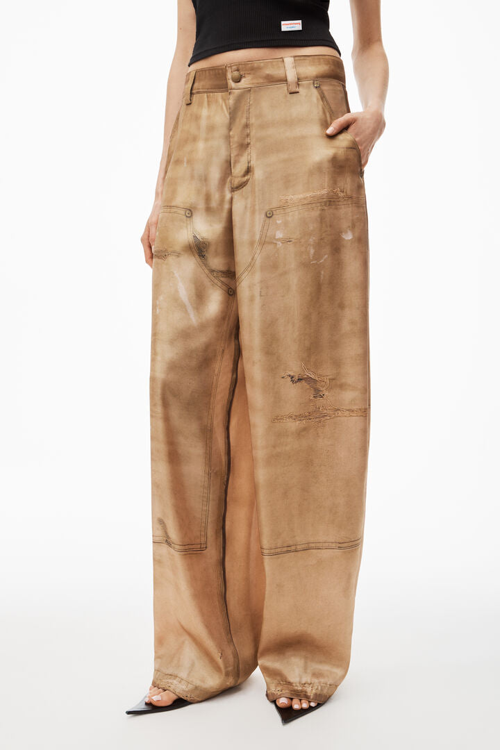 Wide-Leg Pant In Workwear Trompe-L'Oeil Print