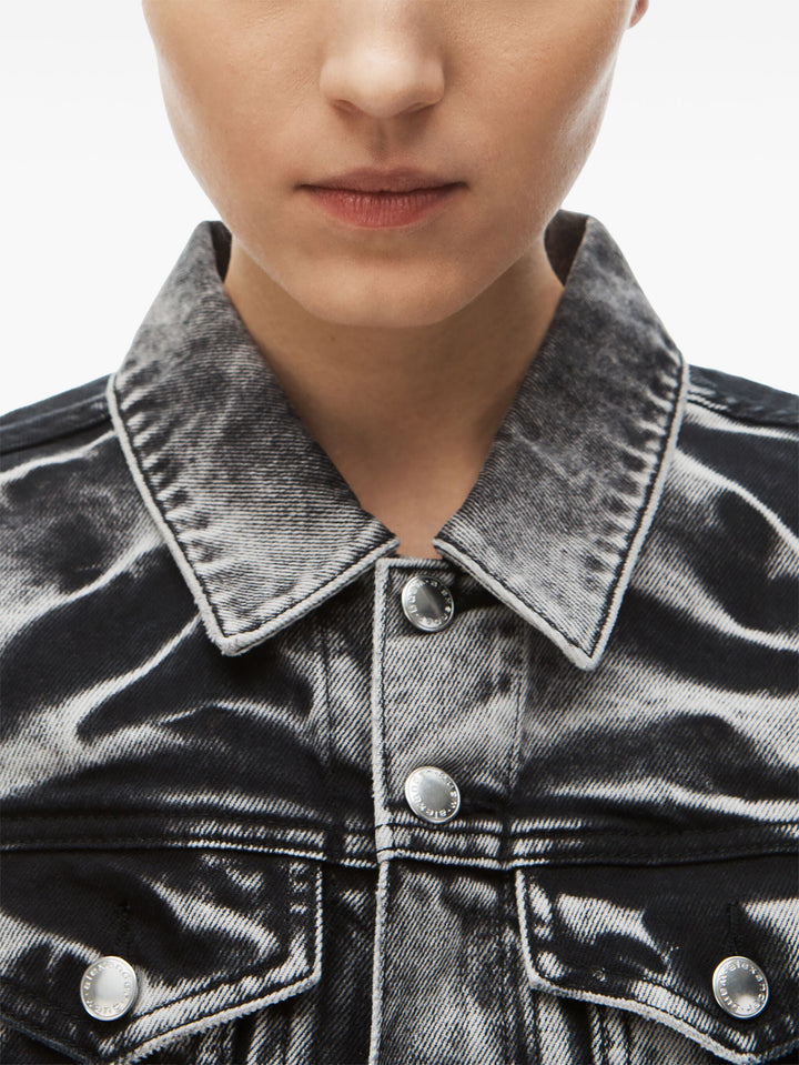 Blade Logo-Embroidered Shrunken Trucker Jacket In Cotton Denim