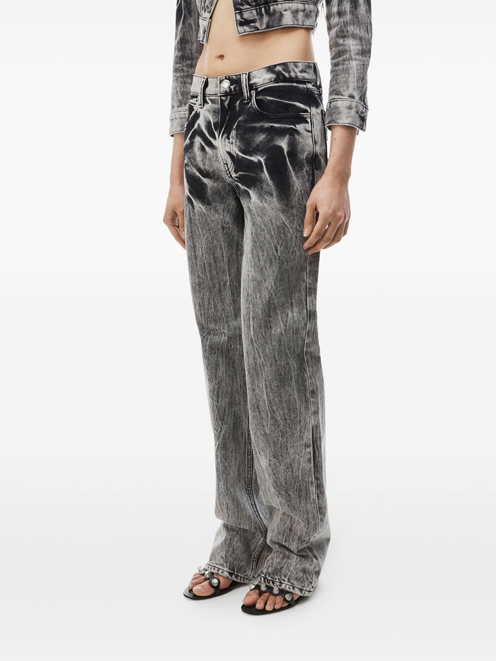 Blade Logo-Embroidered Ez Mid-Rise Wide-Leg Jeans