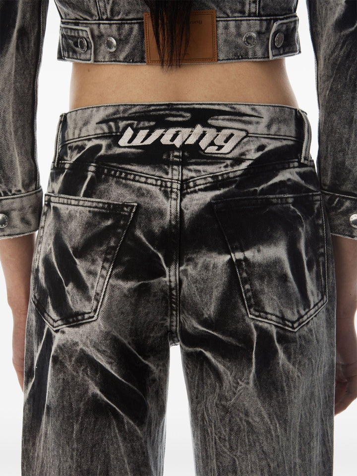 Blade Logo-Embroidered Ez Mid-Rise Wide-Leg Jeans