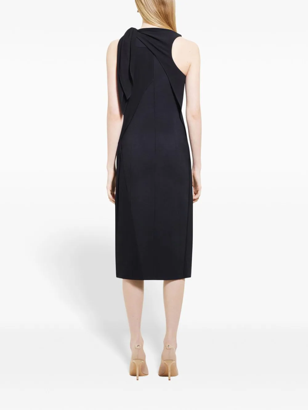 Knot Tailored Wool Long Dress
