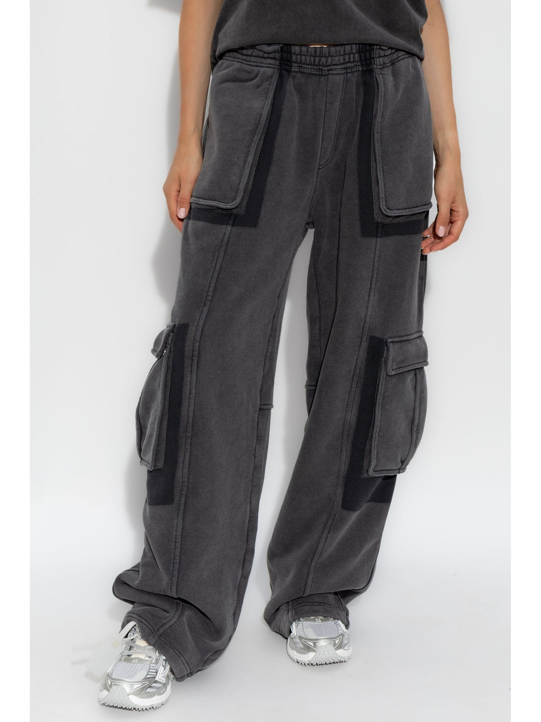 Oversized Cargo Sweatpants In Cotton Terry